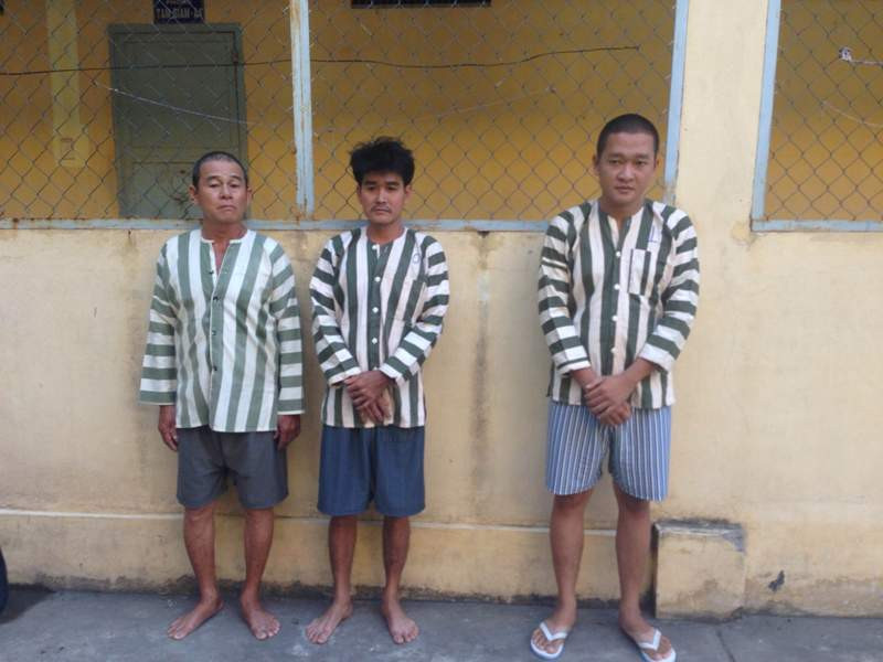 Ba đối tượng tại cơ quan công an.