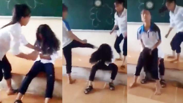 Công an vào cuộc vụ nữ sinh bị đánh đập, xé áo trên bục giảng