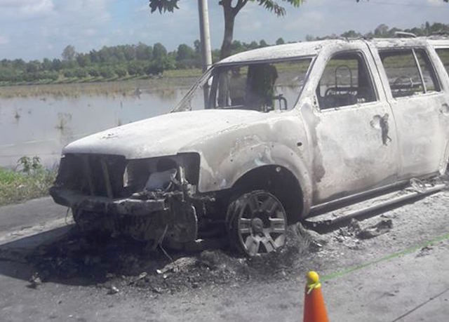 Khởi tố vụ án ôtô 7 chỗ cháy trơ khung ở Hậu Giang