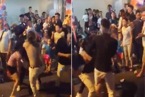 Hình ảnh vụ đánh nhau trên phố Hàng Mã lan truyền với tốc độ chóng mặt trên mạng xã hội facebook