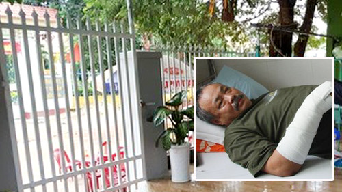 Hiện trường xảy ra vụ việc và nạn nhân Sơn nằm điều trị tại bệnh viện