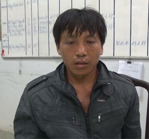 Đối tượng Đào Văn Cần tại cơ quan công an