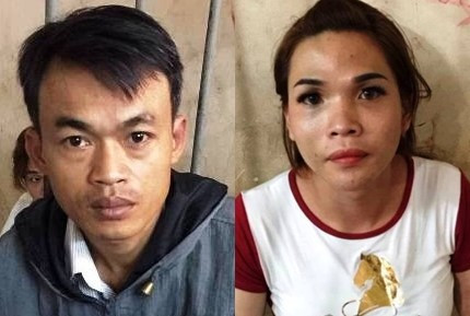 Dương (trái) và Tài tại cơ quan điều tra