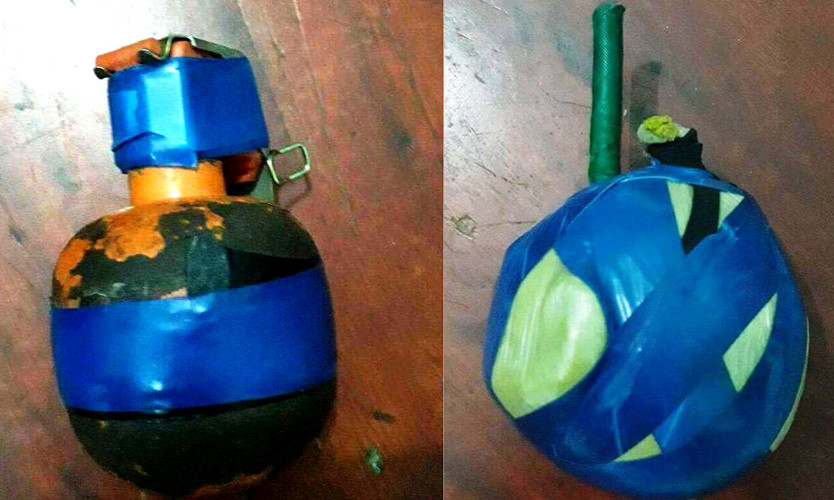 Mìn và lựu đạn của các đối tượng mang đi giải quyết mâu thuẫn