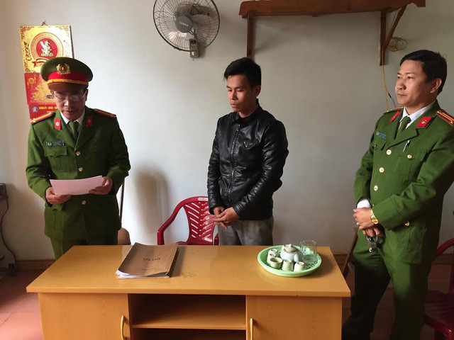 Đối tượng Toàn tại cơ quan công an