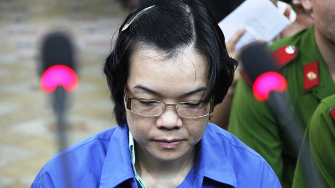 Huyền Như tại phiên tòa phúc thẩm sáng nay. Ảnh Việt Văn.