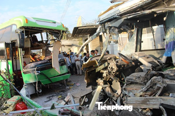 Hiện trường vụ tai nạn. Ảnh: Mạnh Thắng.