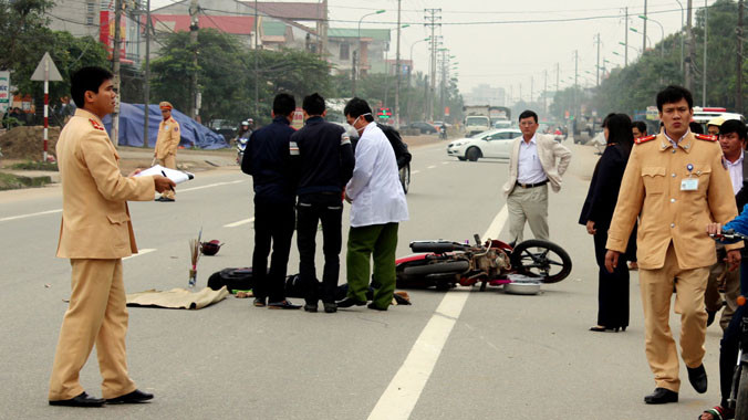 Hiện trường vụ tai nạn.