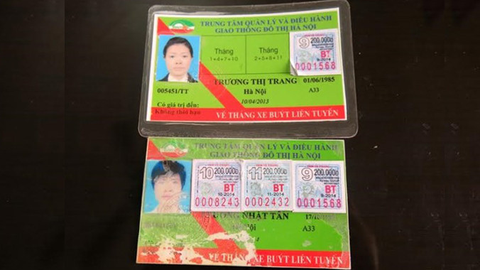 Vé xe buýt tháng được Tân sử dụng phần mềm đồ họa để làm giả (Ảnh: Cơ quan chức năng cung cấp).
