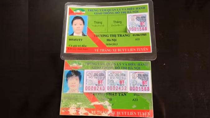 Vé xe buýt tháng được Tân sử dụng phần mềm đồ họa để làm giả (Ảnh: Cơ quan chức năng cung cấp).