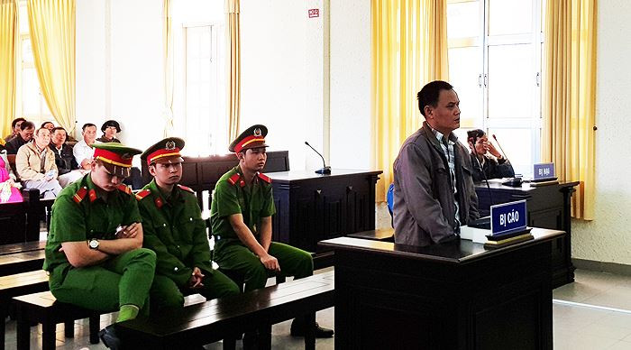 Bị cáo Quyền tại phiên tòa