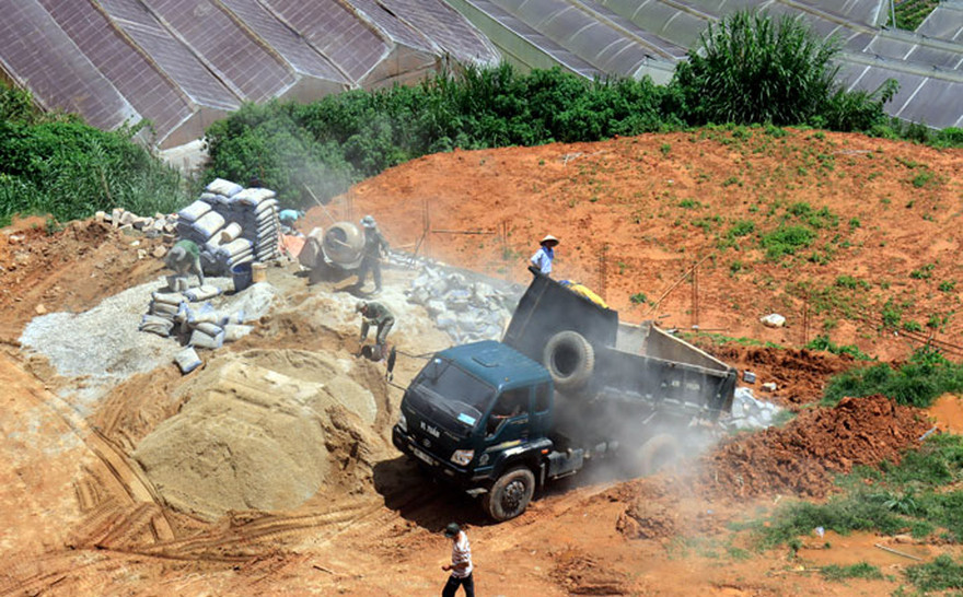 Tập kết vật liệu xây dựng trên đất nông nghiệp