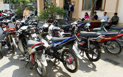 Các xe đua bị tạm giữ tại Công an TP.Đà Lạt