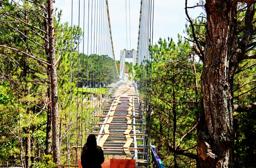 Cầu đáy kính đồ sộ xây "chui"
