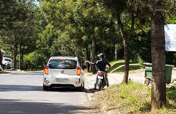 'Cò' đặc sản đeo bám xe du lịch trên đường