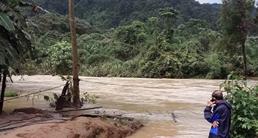 Sông Đạ Quay mùa mưa, nước lớn