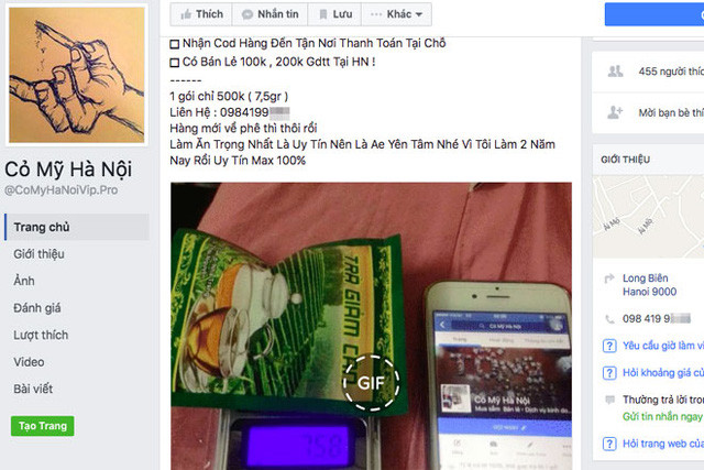 “Cỏ Mỹ” được chào bán công khai trên Facebook với những chỉ dẫn hết sức cụ thể.Ảnh: L.N
