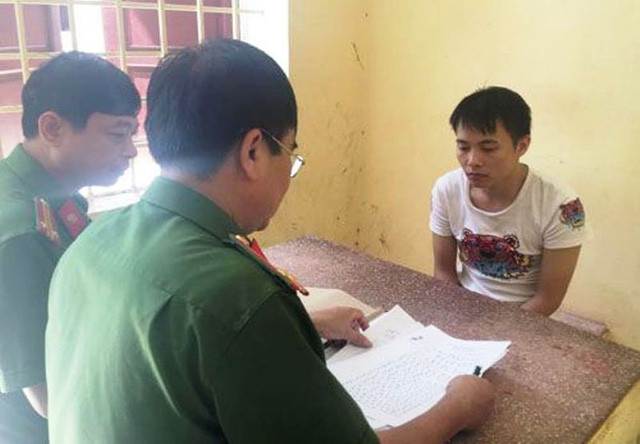 Cơ quan Công an lấy lời khai đối tượng