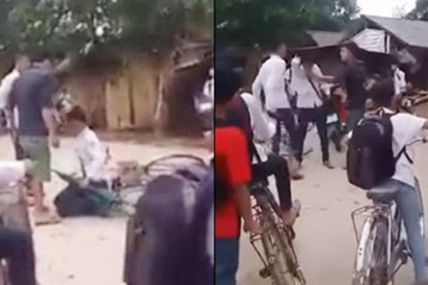 Đoạn clip Huy bị đánh được tung lên mạng