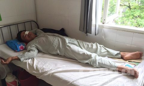 Ông Phường đang nằm điều trị tại bệnh viện