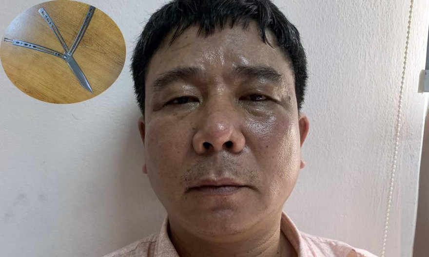 Đối tượng Quân và con dao gây án (ảnh nhỏ)