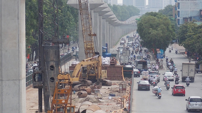  GPMB chậm chiếm 30% (2.100 tỷ đồng) tổng số kinh phí đội giá của đường sắt Cát Linh - Hà Đông. Ảnh: T.Đảng