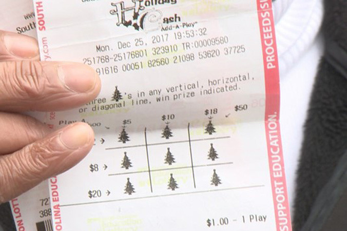 Một tờ vé trúng thưởng. Ảnh: WLTX.