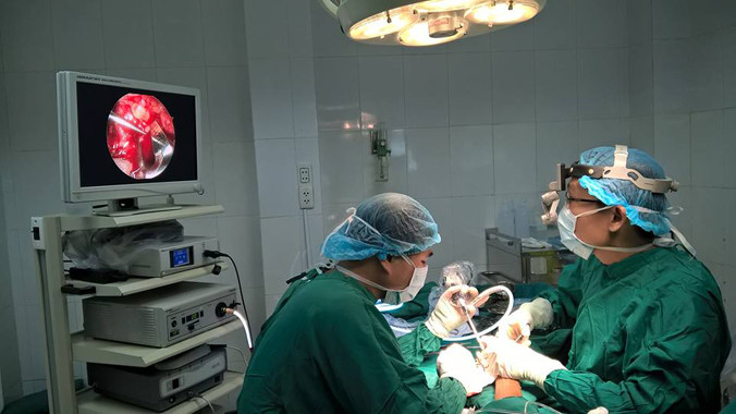 Hình ảnh ca phẫu thuật cho ông Thảo. Ảnh do bệnh viện cung cấp.