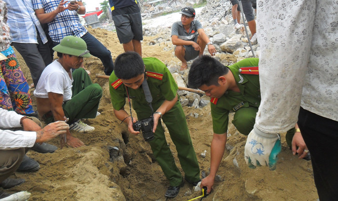 Hiện trường vụ tai nạn. Ảnh: Phạm Nhài.