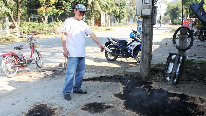 Hiện trường nơi xảy ra án mạng.