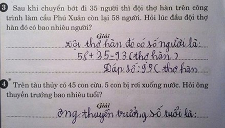 Đáp án độc về bài Toán lớp 2 khiến người lớn đau đầu