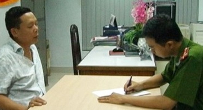 Đối tượng Khánh tại cơ quan công an