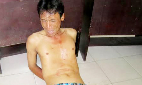 Mẫn tại cơ quan điều tra. Ảnh: N.V