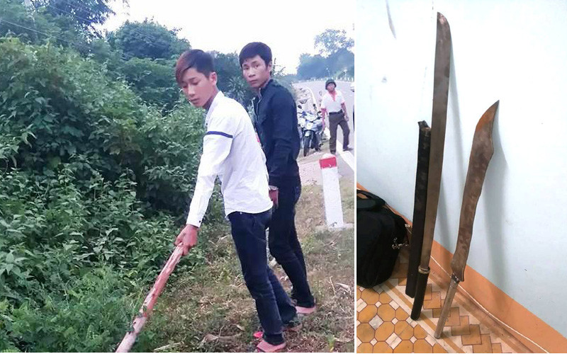 Đối tượng Khánh và Sang bị bắt khẩn cấp vì có liên quan đến vụ hỗn chiến gây ra cái chết cho Trung úy Công an và hung khí các đối tượng đã sử dụng vào vụ gây rối bị thu giữ tại CQĐT