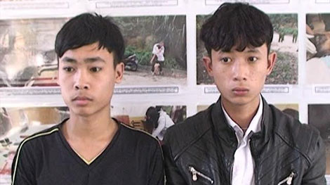 Hai đối tượng tại cơ quan Công an.