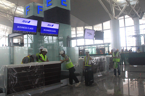 Các thiết bị tại nhà ga T2 đã được lắp đặt và chạy thử. Ảnh: Đ.Loan