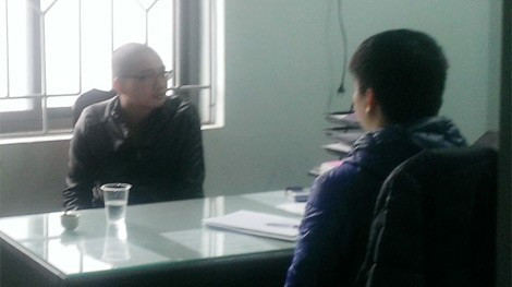 Đối tượng Cao Xuân Quát tại trụ sở CAQ Bắc Từ Liêm