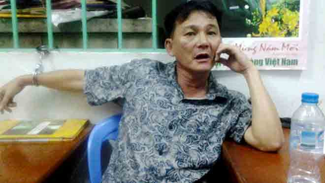 Lê Văn Huy tại cơ quan công an - Ảnh: Biên Thảo 