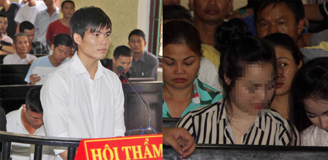Gia Từ không một lần quay lại nhìn người bạn đời Như Quỳnh (áo sọc) trong suốt phiên tòa	ảnh: VSI
