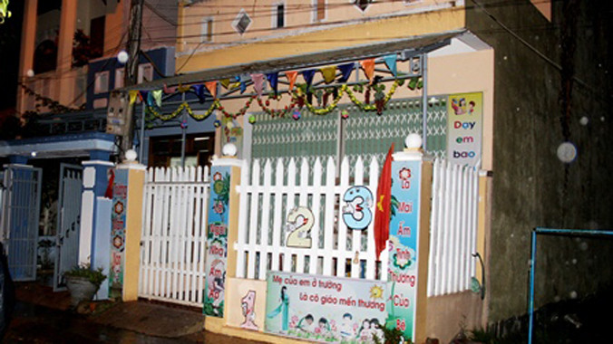 Nhóm trẻ gia đình Hồng Hà, nơi cháu Hân bị nạn.