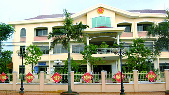 Trụ sở UBND quận Liên Chiểu nơi bị trộm đột nhập vào đêm 13/11. Ảnh: Ngọc Trường.