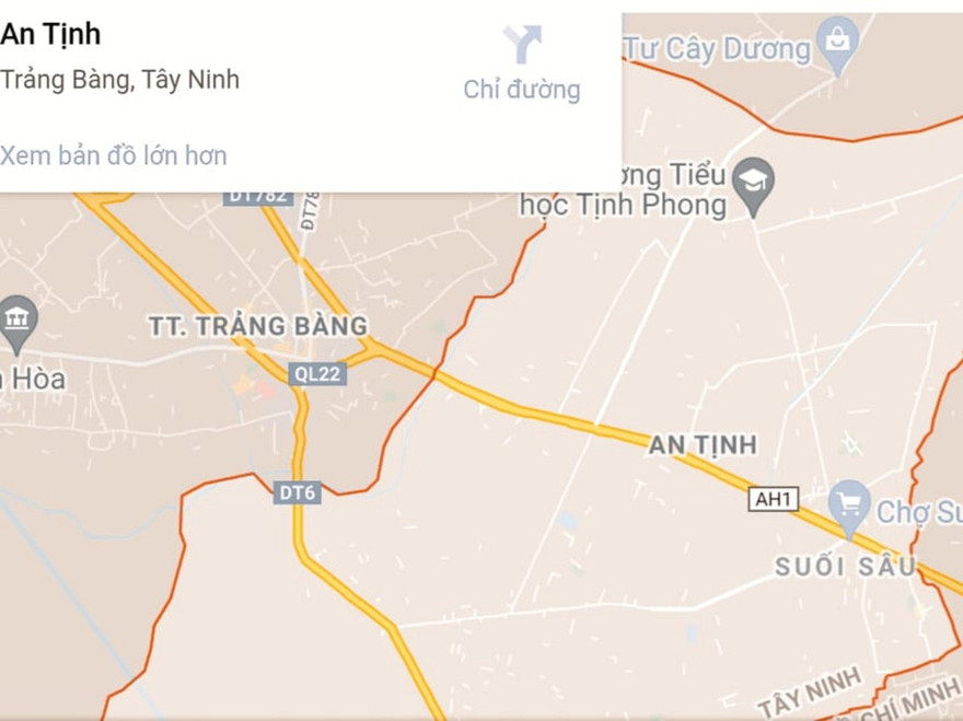 Phường An Tịnh, nơi chủ tịch phường tử vong tại phòng làm việc. Ảnh: Google map