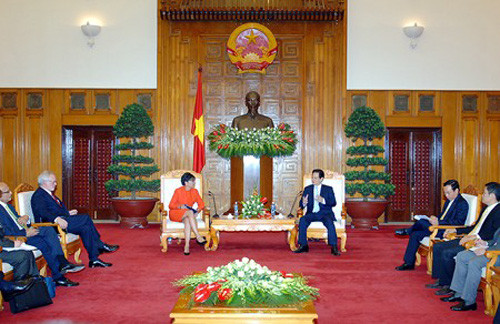 Thủ tướng Nguyễn Tấn Dũng tiếp Bộ trưởng Thương mại Hoa Kỳ Penny Pritzker. Ảnh VGP/Nhật Bắc 