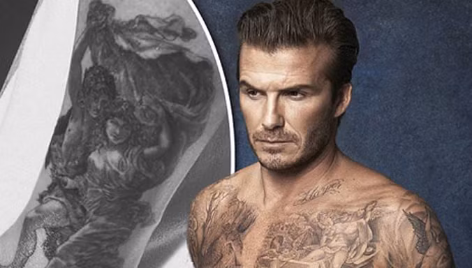 Beckham bị chuột rút vì 5 tiếng xăm mình