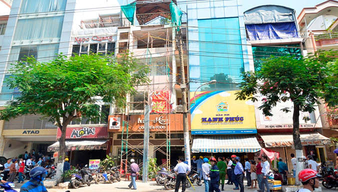 Hiện trường xảy ra sự cố.