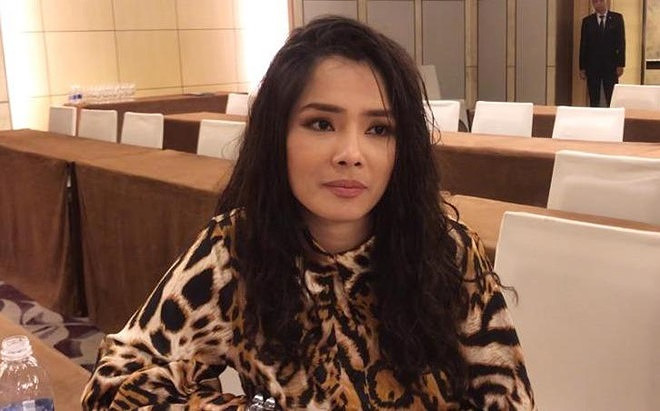 Kiều Thanh trong buổi họp báo.