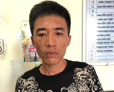 Đối tượng Dũng tại cơ quan công an.