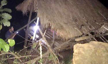 Lán trại gần bìa rừng, nơi phát hiện thi thể nạn nhân 