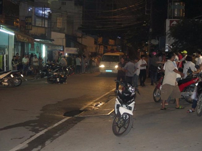 Hiện trường nơi ông Chiêm Quốc Cường bị truy sát