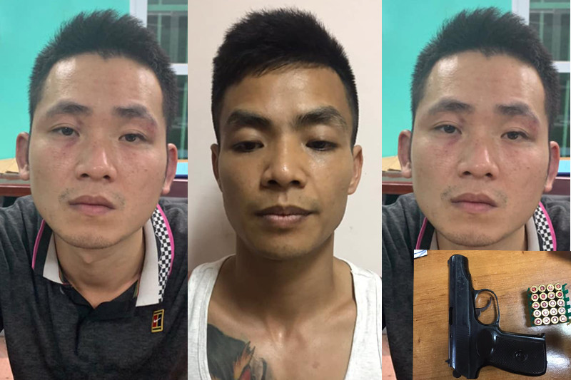 Nhóm đối tượng bị bắt giữ. Ảnh: Công an TP Hà Nội